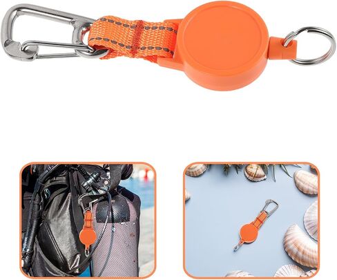 Scuba Dive Light and Camera Retractors with Heavy-Duty Snap Clip Mount, Versatile Equipment Attachment, Instant Tension Monitoring, Pom and Stainless Steel Material, for Diving in Kuwait
