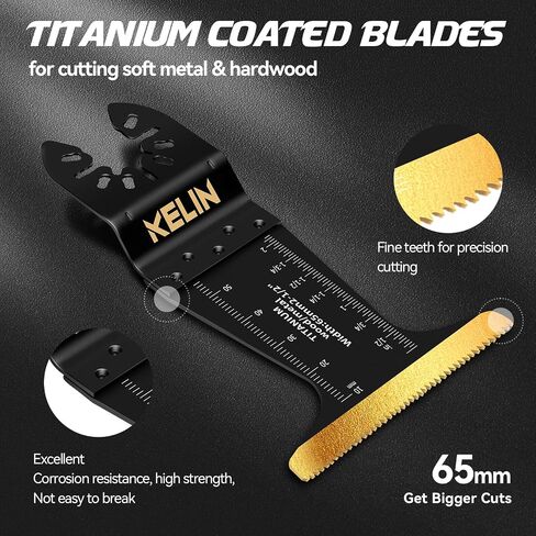116pcs Titanium Oscillating Tool Blades, Universal Multitool Blades | 4 Types Titanium Saw Blades for Wood, Metal, Drywall, Pipes – Fits Dewalt, Bosch, Milwaukee & 98% Oscillating Tools in Saudi Arabia
