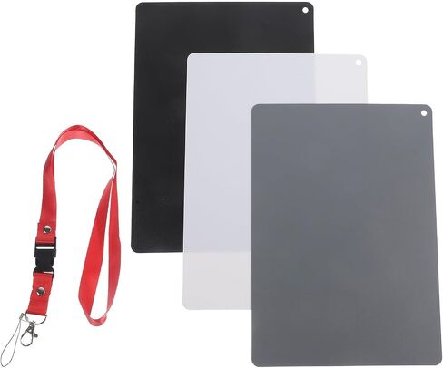 Mikikit Portable Calibrate Balance Digital DSLR Card Black for White Grey with Neck Strap, Plastic Photography Card Set and Cameras for Professional Photographers Outdoor in Kuwait
