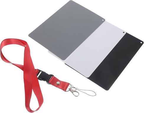 MAGICLULU Balance Card Plastic Material Grey White for Photography Black with Portable Neck Strap Calibrate Photographer Accessory for DSLR Digital Camera in Kuwait