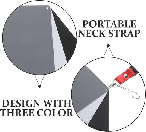 MAGICLULU Balance Card Plastic Material Grey White for Photography Black with Portable Neck Strap Calibrate Photographer Accessory for DSLR Digital Camera in Kuwait