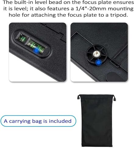 Lens Focus Calibration Chart, Precision Camera Lens Calibration Tool, with Built-in Bubble Level and A Standard 1/4"-20 Tripod Mount, for Interchangeable Lenses, DSLR Cameras in Saudi Arabia