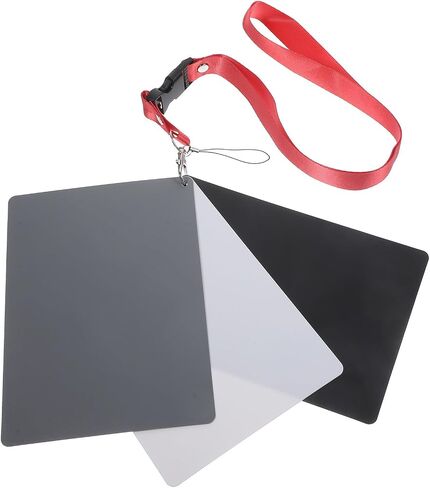 18% Neutral Tone White Balance Card for DSLR Digital Camera Photography with Portable Neck Strap, Plastic Material, 18 Degree Gray Reference Card for Exposure Calibration, in Kuwait