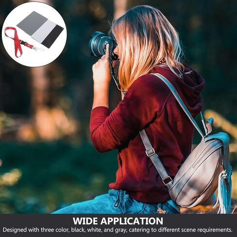 18% Neutral Tone White Balance Card for DSLR Digital Camera Photography with Portable Neck Strap, Plastic Material, 18 Degree Gray Reference Card for Exposure Calibration, in Kuwait
