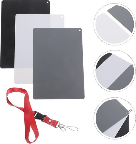 18% Neutral Tone White Balance Card for DSLR Digital Camera Photography with Portable Neck Strap, Plastic Material, 18 Degree Gray Reference Card for Exposure Calibration, in Kuwait