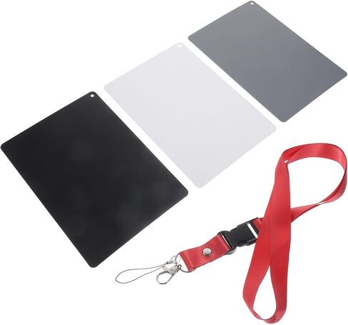 BETOOKY 18% Calibration Grey Camera with Card for DSLR Portable Neck Strap, Plastic White and Black Photo Accurate Exposure and Color Professional Photographers in Kuwait