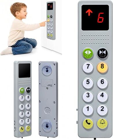 Elevator Activity Panel, Travel Busy Board for Toddlers 2-4 | Sensory light switch & braille button, safe montessori busy board, cause and effect toys autism gifts for 18M+ in Kuwait