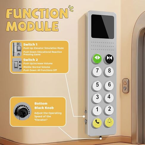Elevator Activity Panel, Travel Busy Board for Toddlers 2-4 | Sensory light switch & braille button, safe montessori busy board, cause and effect toys autism gifts for 18M+ in Kuwait