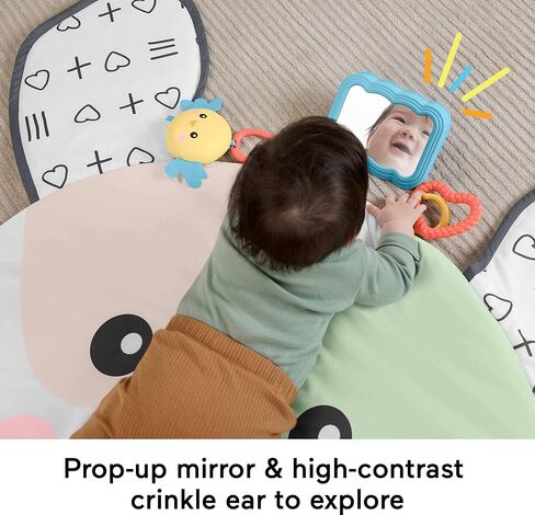 Fisher-Price Baby Tummy Time Toy, Puppy Perfection Giant Play Mat with Sensory Development Activities for Newborns 0+ Months in Kuwait