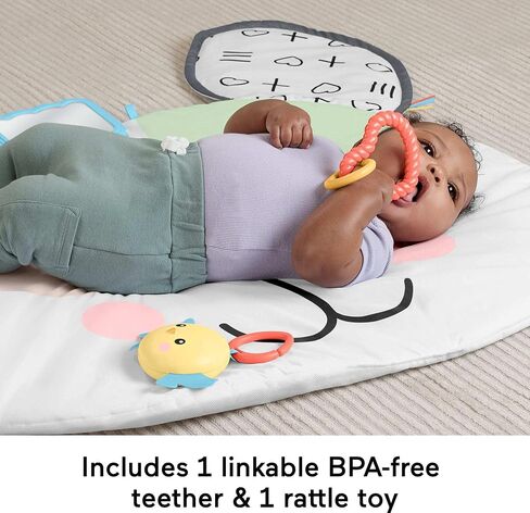 Fisher-Price Baby Tummy Time Toy, Puppy Perfection Giant Play Mat with Sensory Development Activities for Newborns 0+ Months in Kuwait