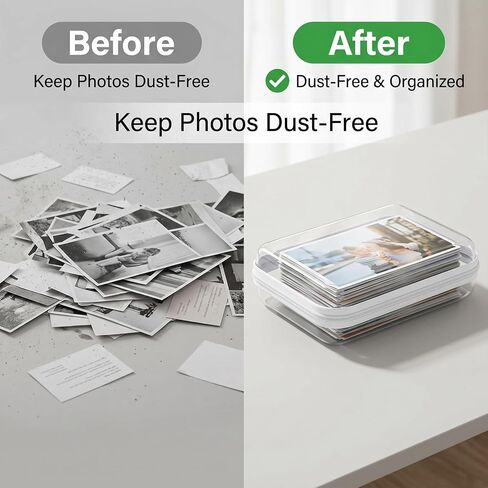 Photo Box 3 Pack, Clear Plastic Photo Storage Box with Lids for Prints, Picture Storage Containers for Home Albums, Cards, Crafts, Keepsakes, Scrapbooking, Closet Shelf and Memory Sorting Kit in Kuwait