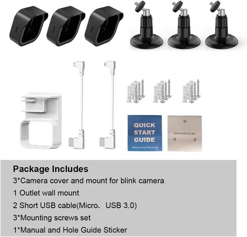 Blink Outdoor Camera Mount for Blink Outdoor 4/2K+/3rd Gen (3 Pack, Black) | 360° Adjustable, Weather-Resistant, Wall Mount Bracket with Blink Sync Module Mount, for Blink Outdoor Camera Security System in Saudi Arabia