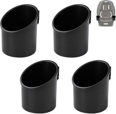 2PCS Car Seat Cup Holder Compatible with Graco 4Ever DLX Car Seats | Fits Up to 77.5mm Kids Water Bottles, Cup Holders Suitable for Toddler Car Seats, Black in Kuwait