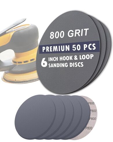 70Pcs 6 Inch Wet Dry Sanding Paper Discs Hook and Loop, 5000 3000 2000 1000 800 600 400 Fine Grit Sandpaper for DA Random Orbital Sander, Sandpaper Assortment for Automotive Wood Metal Glass Polishing in Kuwait