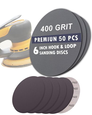 70Pcs 6 Inch Wet Dry Sanding Paper Discs Hook and Loop, 5000 3000 2000 1000 800 600 400 Fine Grit Sandpaper for DA Random Orbital Sander, Sandpaper Assortment for Automotive Wood Metal Glass Polishing in Kuwait