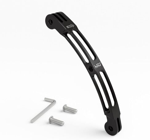 HSU Aluminum Curved Extension Arm (5.3") Metal Pole Mount Helmet Stick | Extension Arm Mount for GoPro Hero 13/12/11/10/9/8/7/6 Black, DJI Osmo Action 6/5 Pro/4/3 and More Action Cameras (Black) in Kuwait