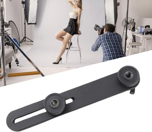 Dual Flash Bracket, Dual Camera Mount Extension Bar Straight Flash Bracket with 1/4 Screw Hot Shoe for DSLR Camera Light Stand in Kuwait