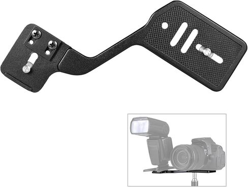 Fabater Camera Flash Bracket, CNC Integrated Lightweight Aluminium Alloy Flash Bracket, Stand Mount with Dual 1 4 Inch Screw for LED Fill Light and Video Microphone in Kuwait