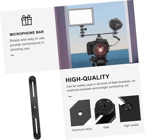 BESPORTBLE Dual Mount Extension Bar with Adjustable Microphone and Camera Flash Bracket, 2pcs Spacing Bar for Professional Video and Audio Recording Setup in Kuwait