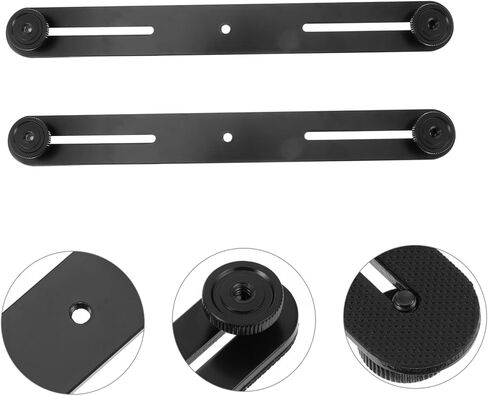 BESPORTBLE Dual Mount Extension Bar with Adjustable Microphone and Camera Flash Bracket, 2pcs Spacing Bar for Professional Video and Audio Recording Setup in Kuwait