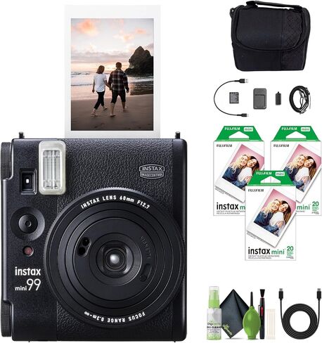 FUJIFILM INSTAX Mini 99 Instant Camera 60-Sheet Bag Bundle | For Parties, Events & Instant Photos | Includes Cleaning Kit in Kuwait