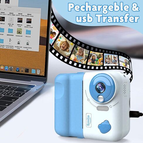 Instant Print Camera for Kids, Christmas Birthday Gifts for Girls Boys 4 5 6 7 8 9 10 11 12 Years Old, 1080P HD Digital Camera with Color Pens/3 Rolls Print Paper/32G Card in Kuwait