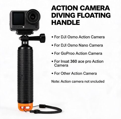 Floating Handle for DJI Osmo Action 6/5 Pro/4/3/2/Action Nano, Anti-Loss Floaty Stick, Waterproof Buoyancy Hand Grip for Diving, Surfing & Snorkeling in Kuwait