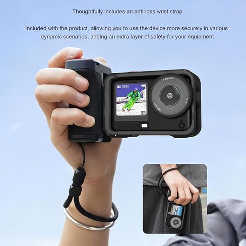 GOWENIC Street Photography Handle, Detachable Bluetooth Control with Remote Shutter, Camera Grip for Action 3 4 5 Pro and 360 Cameras, with Cold Shoe and 1/4 Inch Hole in Kuwait