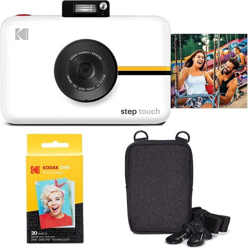 Kodak Step Touch 13MP Digital Camera & Instant Printer with 3.5 LCD Touchscreen (White) Go Bundle in Kuwait