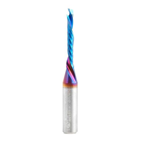 Amana Tool Spektra Extreme Tool Life Coated Compression CNC Spiral O Flute Router Bit, 46154-K, 1/8 D x 7/8 CH x 1/8 SHK x 2 Inch Long 1 Flute in Kuwait
