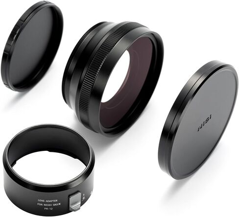 NiSi, PR-12 Lens Adapter for Ricoh GR IIIx, MK II | Secure Locking Design, Compatible w/ 49mm Thread for Filters & Accessories, Replaces Ricoh GA-2, Aluminum in Kuwait