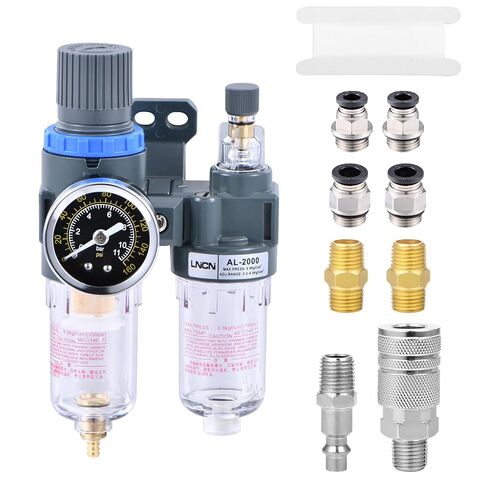 1/4" Compressor Air Filter Air Pressure Regulator Water-oil Separator Trap Filter with Lubricator Cup for Air Tools System by ZHONG AN in Saudi Arabia