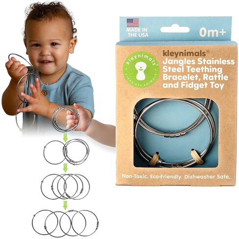 Kleynimals Stainless Steel Toy Keys, Baby Rattle & Teether for Sensory Play | USA-made heirloom quality toy. Safe, non-toxic, and BPA-free for early development and teething relief. in Kuwait