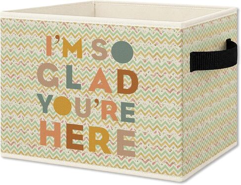 Funny Kids Playroom Foldable Storage Bins Box with Handles, Vintage Nursery Green Striped Collapsible Organizer Basket for Kids Boys Girls Bedroom Playroom Bathroom Clothes Books in Kuwait