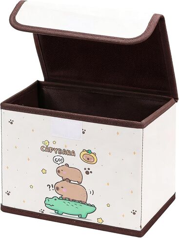 Capybara Collapsible Storage Bin, Foldable Desk Organizer Basket | Cute Capybara Design for Office, Bathroom and Vanity Storage, Adds Fun Decor to Any Room in Kuwait