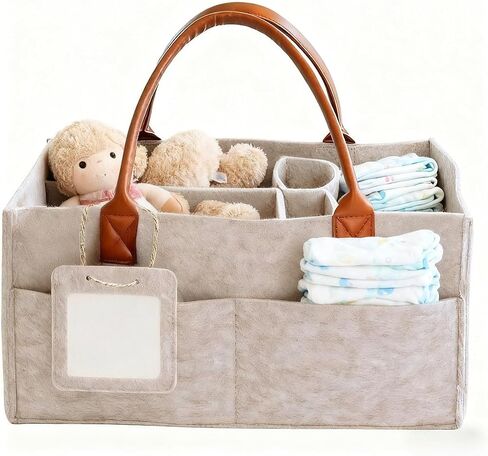DZS Diaper Caddy Organizer, Large Collapsible Storage Caddy, Portable Household Utility Tote Basket for Countertop & Closet Supply Storage in Kuwait