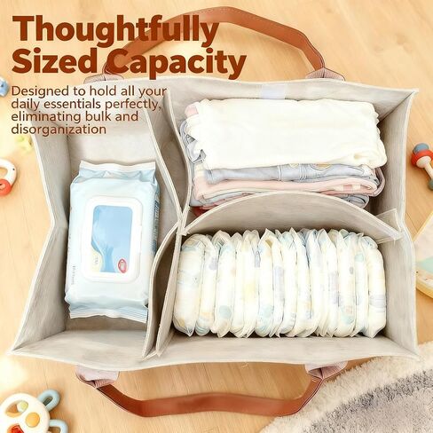 DZS Diaper Caddy Organizer, Large Collapsible Storage Caddy, Portable Household Utility Tote Basket for Countertop & Closet Supply Storage in Kuwait