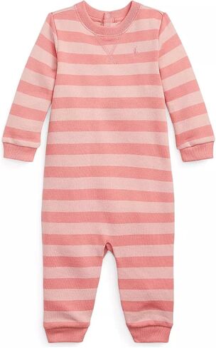 POLO RALPH LAUREN Baby Girl Striped Fleece Coveralls (Multi(9001)/P, 9 Months) in Kuwait