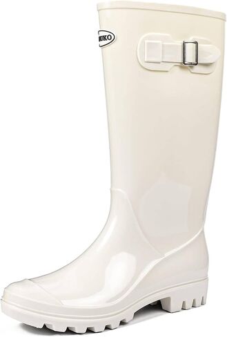 Women's Tall Waterproof Rain Boots Rubber Garden Boots with Buckle | Soft shaft, breathable lining , non-slip outsole , and rinse-clean care for muddy yards, rainy commutes, farms, and dog walks in Saudi Arabia