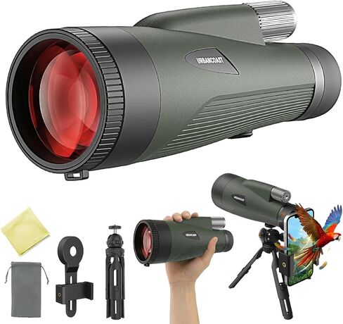8x32 Pocket Monocular for Adults High Powered IP67 Waterproof for Outdoor | Compact Monocular Telescope with Stable Handheld View and One-Hand Focus for Bird Watching, Travel, Hiking and Scenic Viewing in Kuwait