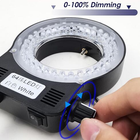 Light Microscope LED Ring Illuminator, Adjustable USB 64 LEDs Ring Light for Industry Monocular Binocular Trinocular Lab Stereo Microscope & Camera in Kuwait