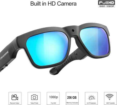 OHO WiFi Smart Glasses with 1080P Camera, Real-Time Live Streaming, UV Protection, Sweat-Resistant, Unisex for Daily&Outdoor in Saudi Arabia