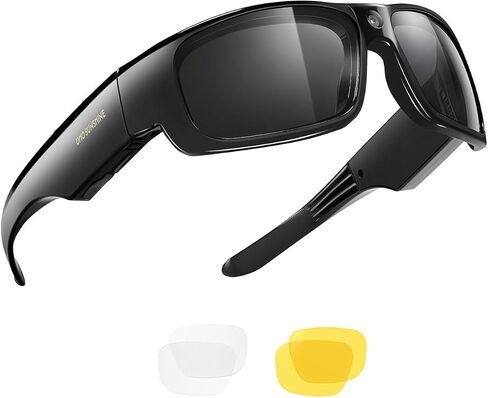 OhO sunshine Camera Glasses,16M Resolution H.265 1080P Smart Glasses with UV400 Sunglasses Lens for Outdoor Sport,Unisex in Kuwait