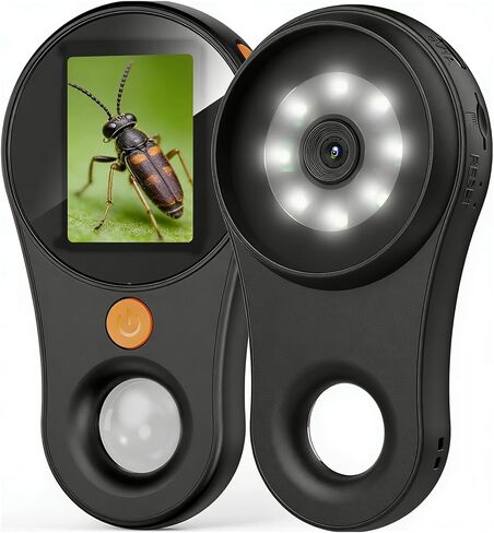 Handheld Digital Microscope, Portable Pocket Magnifying Glass for Adult with 2.0 Inch Color Screen, 200w, 500x Magnification, Built in 8LEDs, Compatible with OS X (Black) in Saudi Arabia