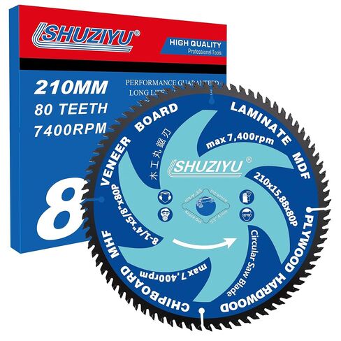 8 1/4 Inch (210MM)-80T, Arbor 5/8"-Diamond, Smooth Cut Coating. Circular Saw Blade, Table Saw Blade, Miter Saw Blade, for Laminate, Veneer Board, Plywood, Hard Wood, MDF and HDF Cutting in Saudi Arabia