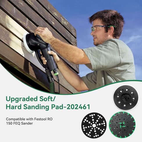 6 Inch Soft Sanding Pad with Protection Pad, Compatible with Festool RO 150 FEQ/Rotex 150, Model 202461 - Replacement for Enhanced Finish, Efficient Dust Extraction, Durable Backing Pad in Saudi Arabia