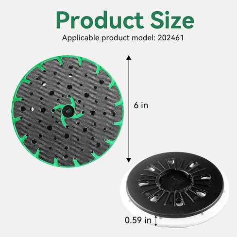 6 Inch Soft Sanding Pad with Protection Pad, Compatible with Festool RO 150 FEQ/Rotex 150, Model 202461 - Replacement for Enhanced Finish, Efficient Dust Extraction, Durable Backing Pad in Saudi Arabia