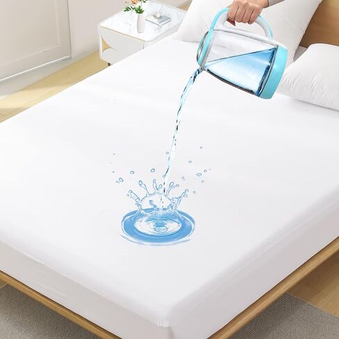 Softhour Twin Mattress Protector Waterproof, 16 Inch Deep Pocket Fitted | Noiseless Breathable Layer Moisture Wicking Stain Proof Mattress Pad, Dark Gray, 2 Pack Replacement in Kuwait
