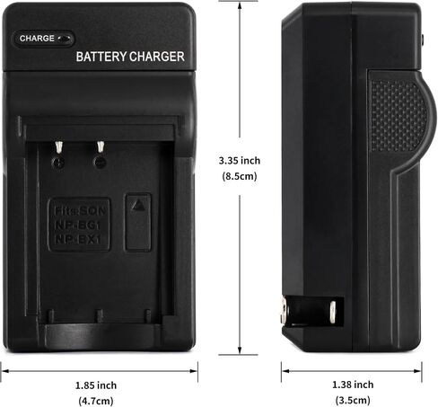 Norifon NP-BX1 Wall Charger for Sony Cyber-Shot DSC-RX100 | Compaitble with Sony Cyber-shot DSC-RX100 II, DSC-RX100 III, DSC-HX90V, DSC-WX350, DSC-WX500, HDR-AS15 with Foldable Plug in Kuwait