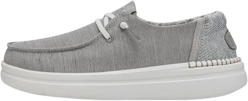HEYDUDE Women's Wendy Rise Slip On Shoe, Lunar Rock Size 9 | Lightweight Platform Loafer with Elastic Laces and Foam Insole in Kuwait